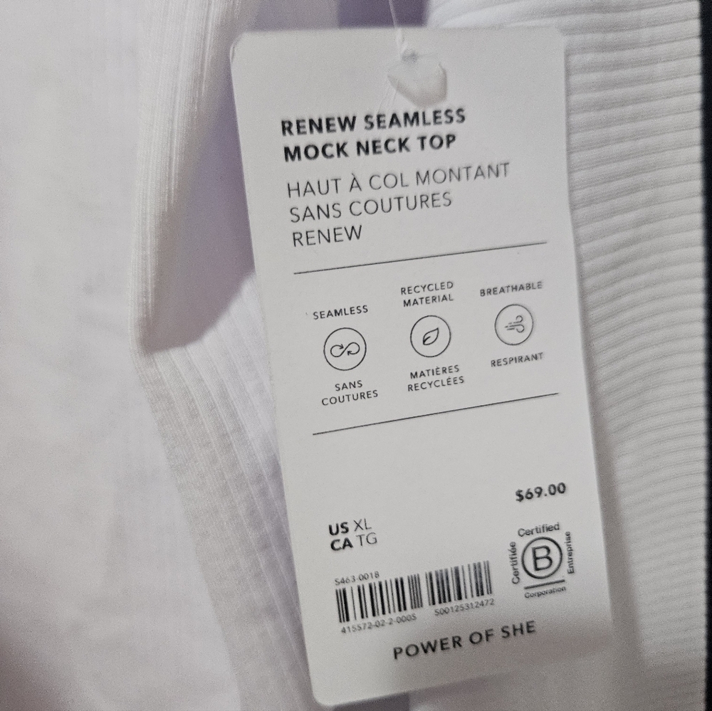 Renew Seamless Mock Neck Top  Athleta NWT - Picture 3 of 4